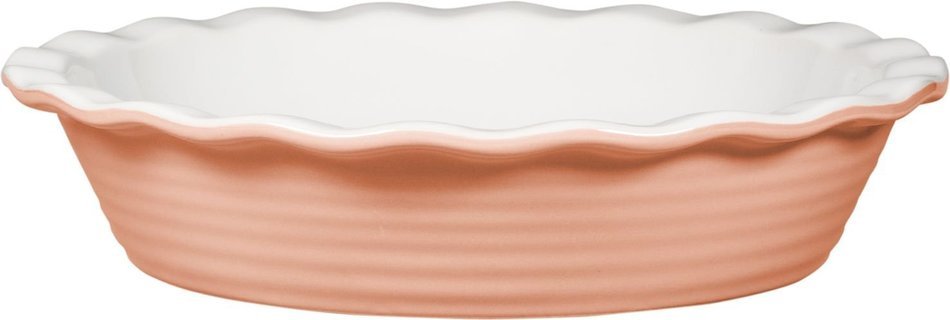 Embossed Rings 10.25"D Pastels Peach Pie Plate