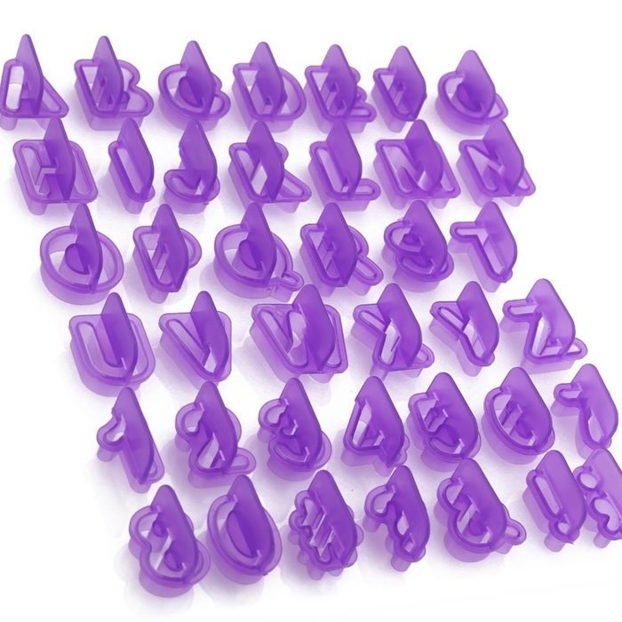 Aocor&reg; Plastik Fondant Alphabet Letter Number Cutouts Molds Cutters Shapes For Cake Cupcake Cookie | Backing Decorating... N3