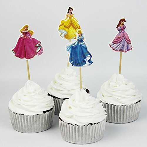 48 Pieces Birthday Princess Cupcake Toppers Picks Party Supply