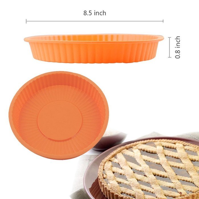 Ayamaya Food-grade 8.5" Silicone Round Cake Pan Bread Baking Pan 8.5*0.8 Inch Holiday Bakeware