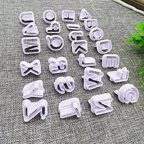 Anyana 40pcs set Letters & Number Plastic Cookie Cutter Cake Mould Tool Kitchen Tool Sugar Paste Baking Mould...