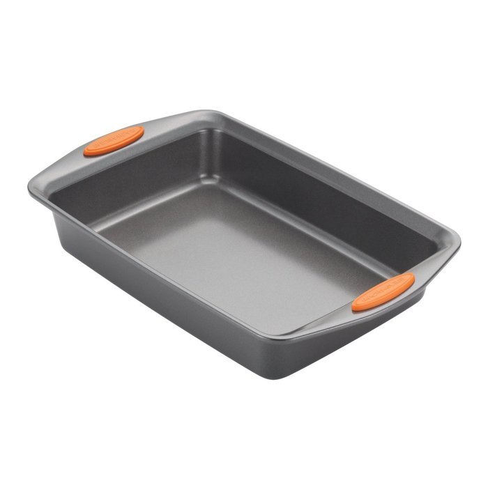 Premium Rachael Ray Non Stick Baking Pan Set with Cover and a Jamie Soft Grip Potato Masher Combo
