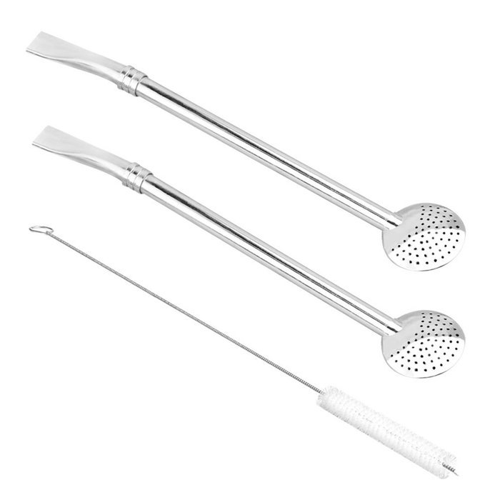 GFDesign Yerba Mate Bombilla Gourd Drinking Filter Straws Stirrer Food-Grade 18/8 Stainless Steel - Set of 2 with... N23
