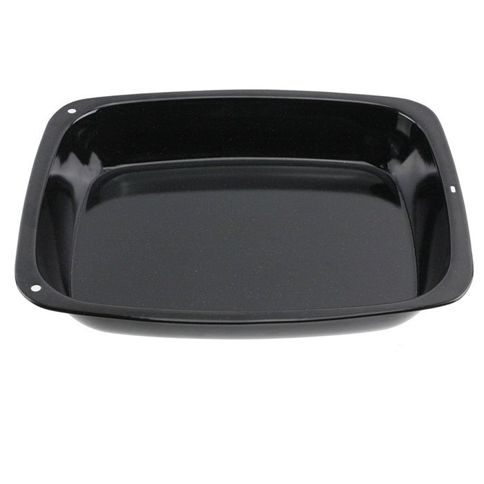 Spares2go Small Vitreous Enamel Roasting Tins Oven Baking Trays (Pack of 2)