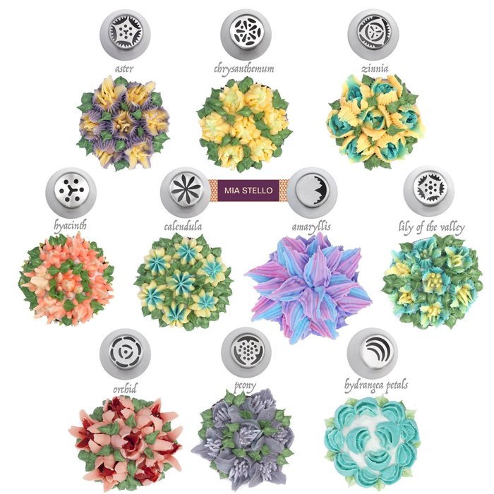 Russian Piping Tips, Bags and Coupler Set, 46 pieces, Cake, Cupcake, Cookies and Pastry Decoration, Latest Designs N9