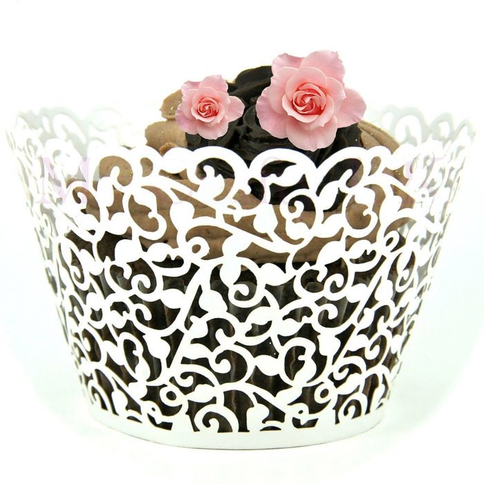 LEFV&trade; 24pcs Cupcake Wrapper Filigree Little Vine Lace Laser Cut Liner Baking Cup Muffin Case Trays Wraps Wedding... N19