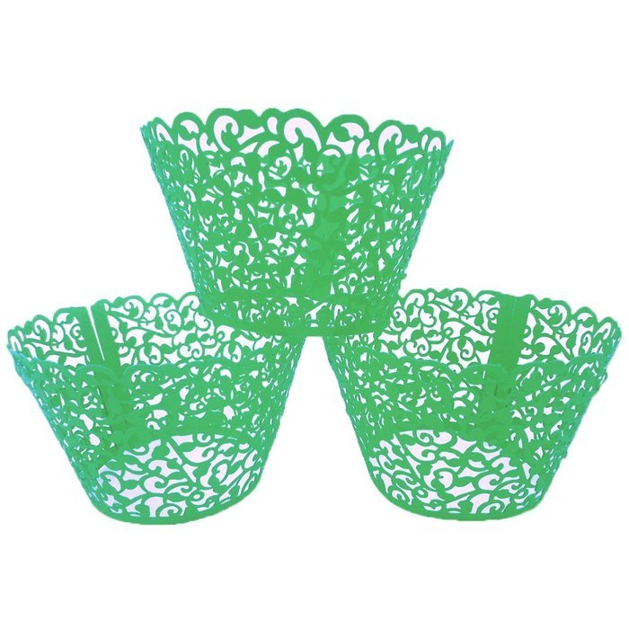 LEFV&trade; 24pcs Cupcake Wrapper Filigree Little Vine Lace Laser Cut Liner Baking Cup Muffin Case Trays Wraps Wedding... N21