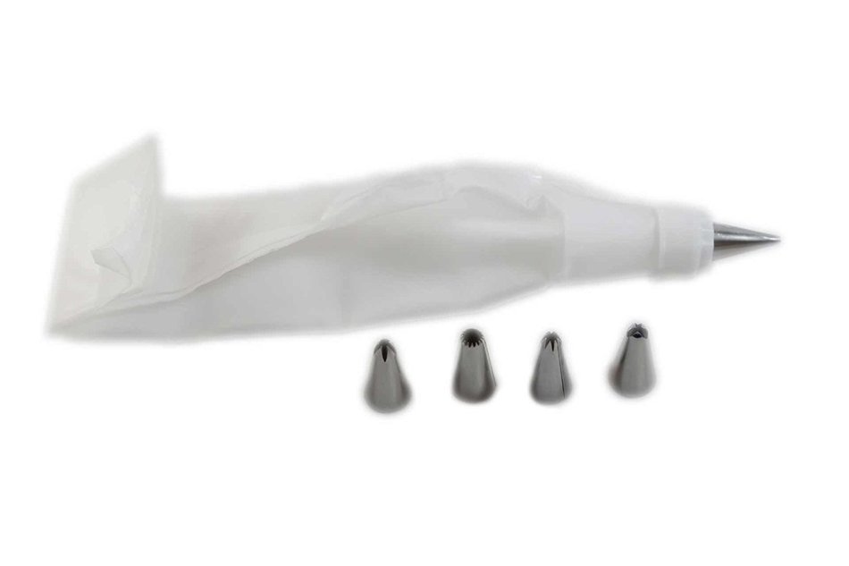 Crave Pastry Bag with Five Different Stainless Steel Nozzles for Precision, Colors Vary, 1-pack