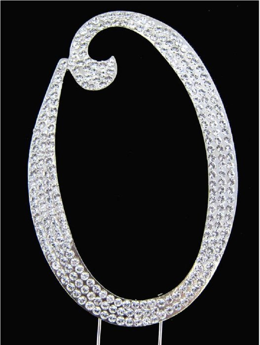 21 Silver Rhinestone Crystal Cake Topper Silver, Gold Numbers, Letters, Bling Love, Wedding, Birthday, Anniversary... N14