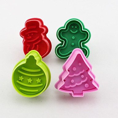 Y&XL&H Cookie Stamp Biscuit Mold 3D Snowman Cookie Plunger Cutter DIY Baking Mould Gingerbread House Christmas...