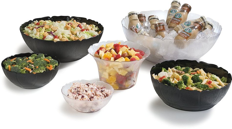 Carlisle 693107 Petal Mist Polycarbonate Bell Bowl, 3.4 qt. Capacity, 9.75 x 5.62", Clear (Case of 4) N3