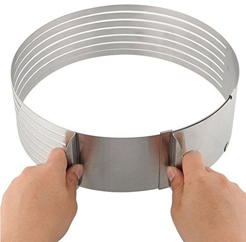 Layer Cake Slicing Kit - Adjustable Size - 6 Round Layers - Stainless Steel N4
