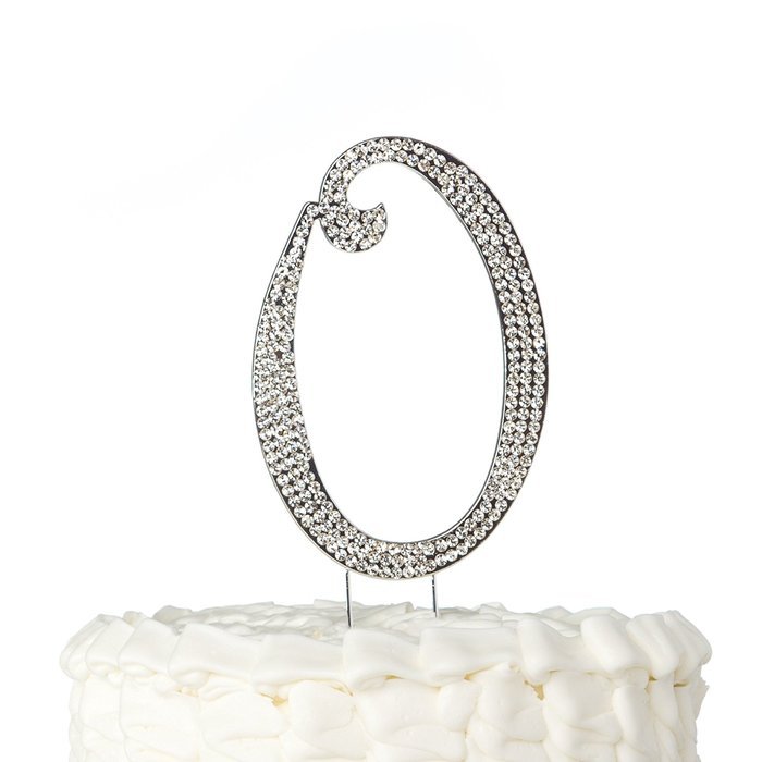 Number 7 Cake Topper, Birthday or Anniversary Party Decoration, Rhinestone Metal Top (7) N7