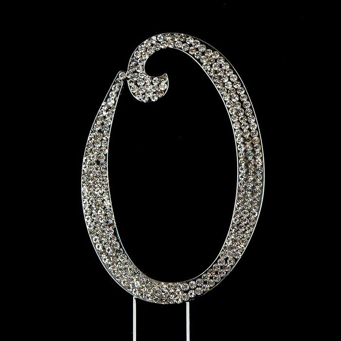 Number 7 Cake Topper, Birthday or Anniversary Party Decoration, Rhinestone Metal Top (7) N8