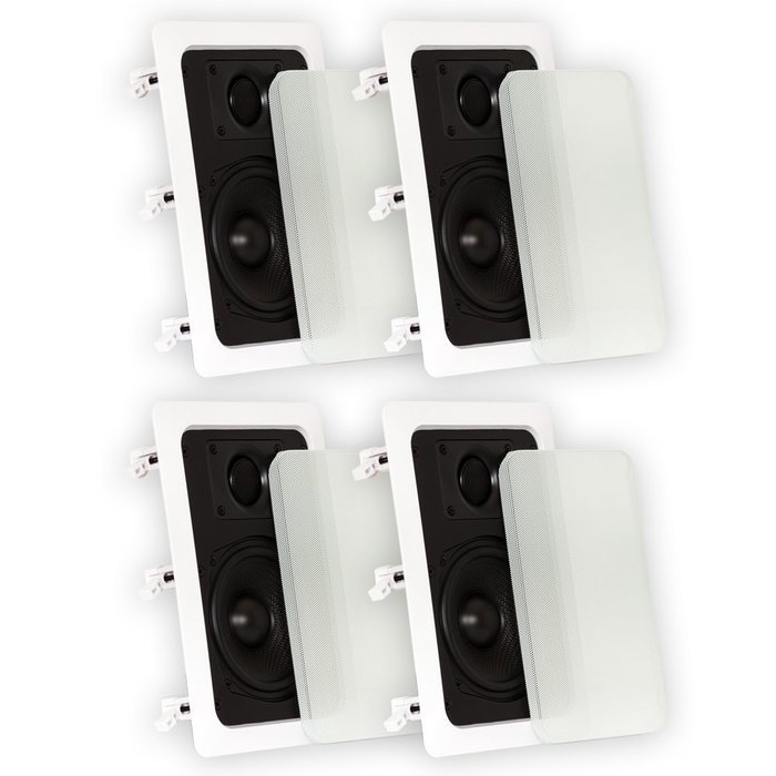 Theater Solutions 2 Pair New 5.25" In Wall Surround Sound Home Theater Kevlar Speakers 800 Watts 2TS50W