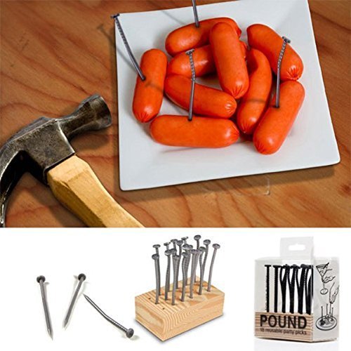 Teanfa Cool Nails Shape Fruit Fork Reusable Party Picks