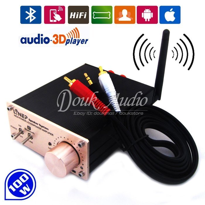 Nobsound Bluetooth Digital Amplifier RCA Audio HiFi Wireless Music Stereo Power amp 100W N2