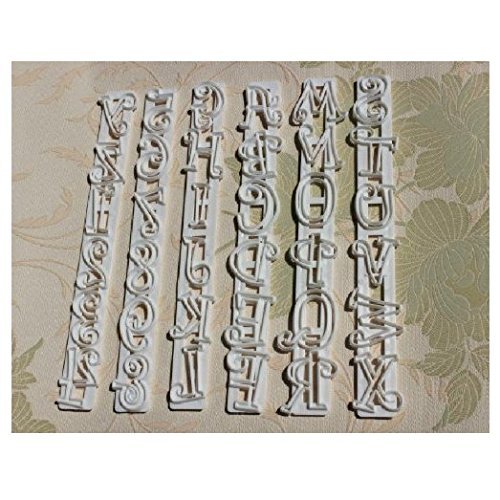 Ehdching 6pcs Alphabet Number Letter Fondant Ugarcraft Cutter Mold Tool