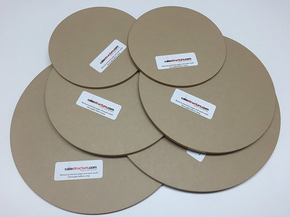 6 Pc 6.5, 8.5, 10.5 Inch Round Set 1/4" Thick Clear Acrylic Ganache Butterceam N2