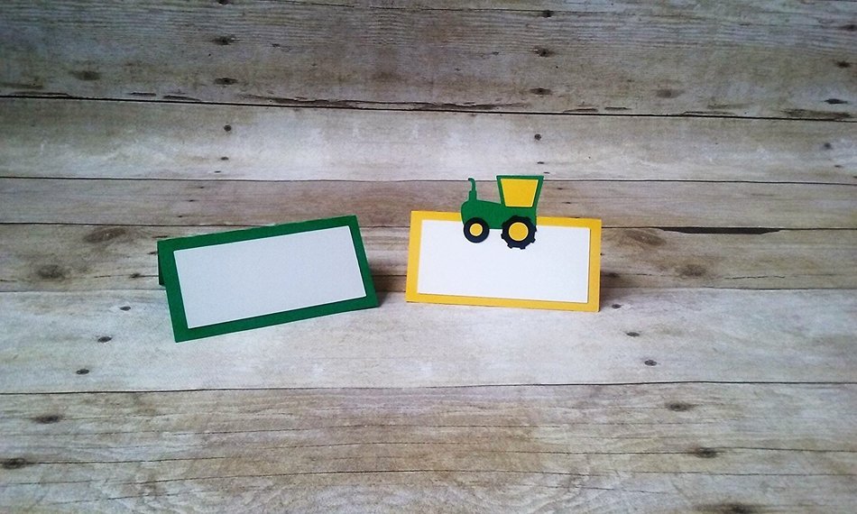 Tractor Place Cards/ Food Tents - john deere N2