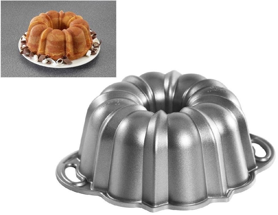 New 6 Cup Anniversary Bundt Cake Pan 8 1/2" Heavy Weight Cast Aluminum