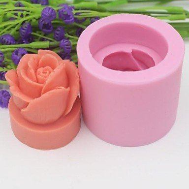 Y&XL&H 3D Rose Flower Shaped Fondant Cake Chocolate Silicone Mold Cake Decoration Tools,L5cmW5cmH4.3cm