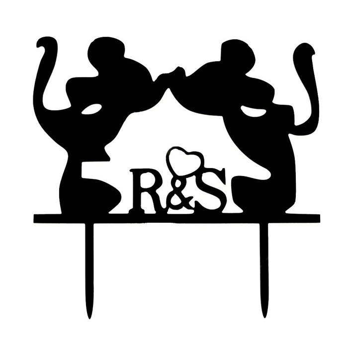 Ecape Creative Mr and Mrs Personalized Wedding Cake Toppers Deer Cake Topper for Special Events N29