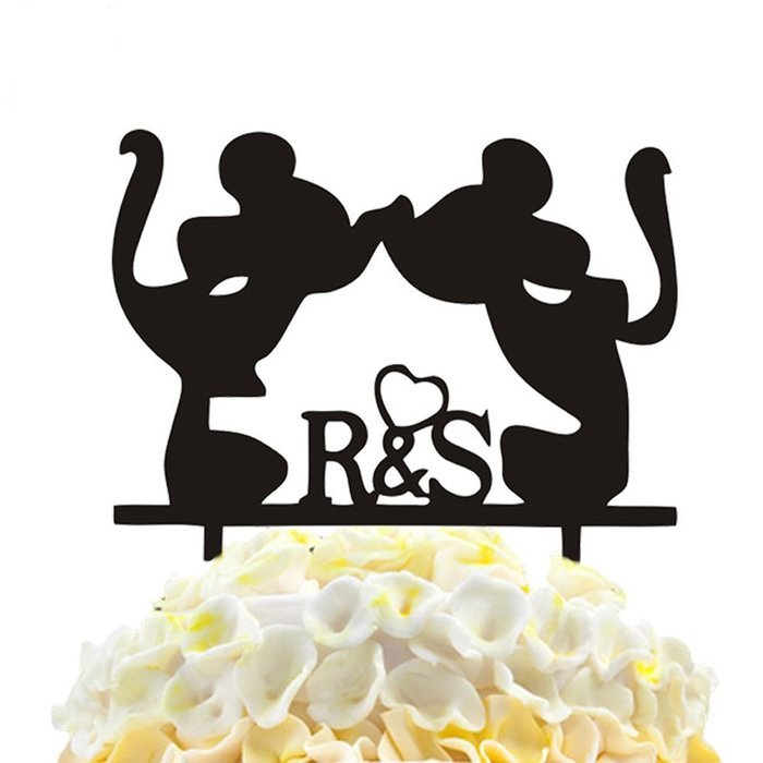 Ecape Creative Mr and Mrs Personalized Wedding Cake Toppers Deer Cake Topper for Special Events N30
