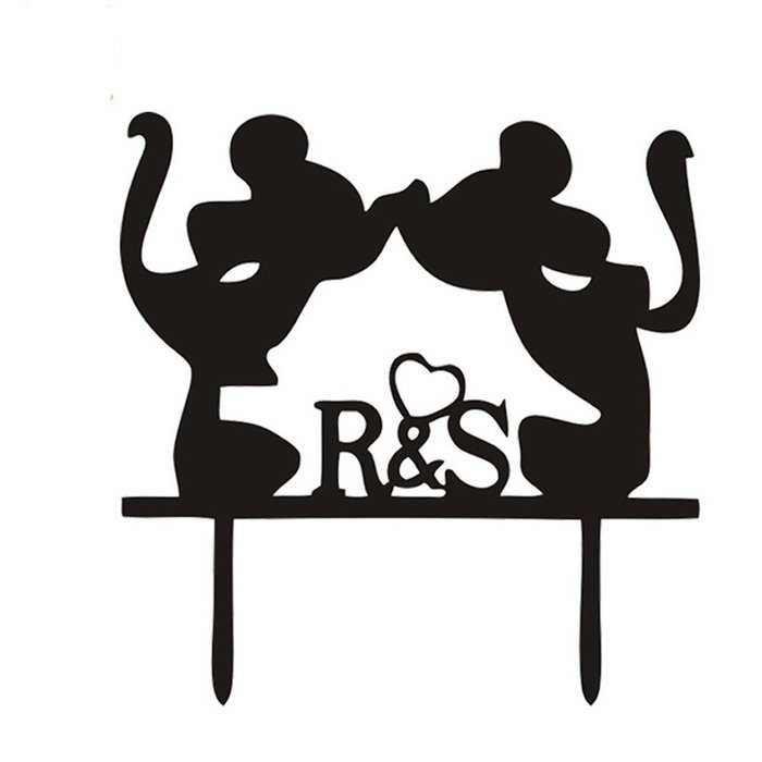 Ecape Creative Mr and Mrs Personalized Wedding Cake Toppers Deer Cake Topper for Special Events N31