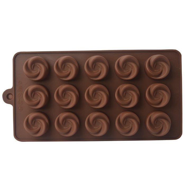 EVTECH(TM) 15 Cavity swirl Style Silicone Gel Non Stick Cake Bread Mousse Ice Pudding Mold Chocolate Jelly Candy...