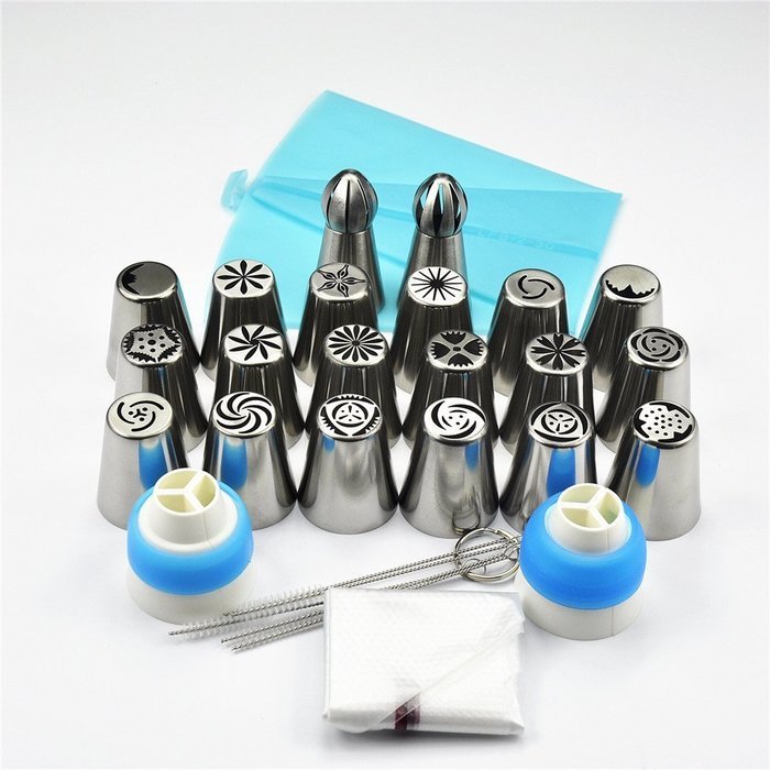 TANGCHU Russian Piping Tips Set Nozzle Cake Decoration Sphere Tips Icing Piping Tulip Cake Coupler Tool cake decorations... N4