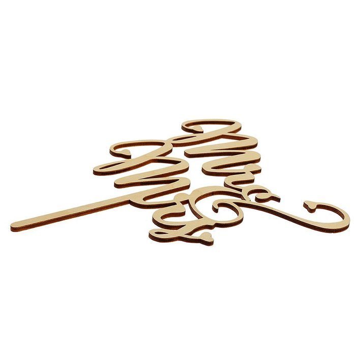 Mr&Mrs Wooden Cake Toppers Wedding Party Cake Decorating N6