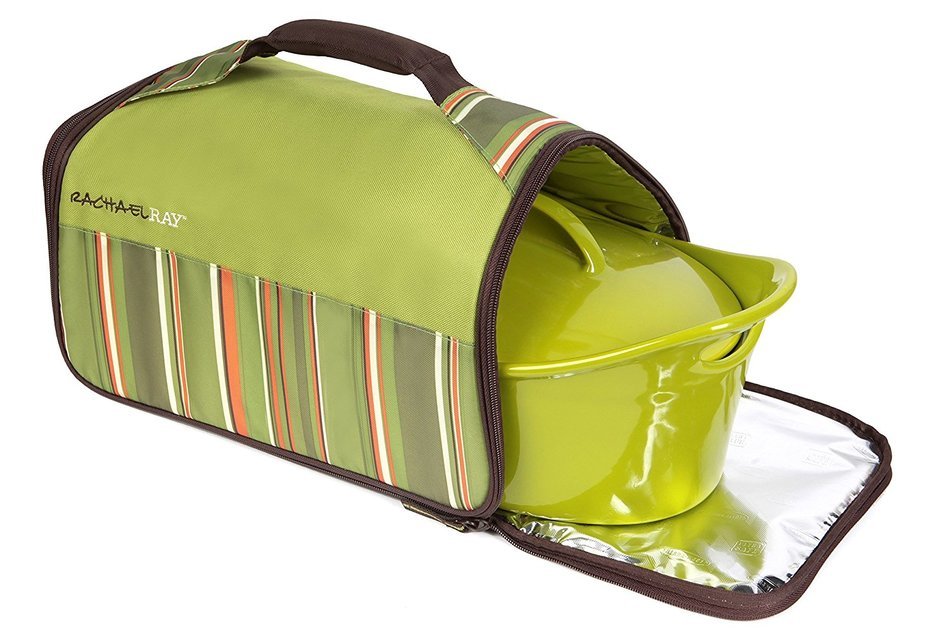 Rachael Ray Casseroval Thermal Carrier, Stripe Purple N3