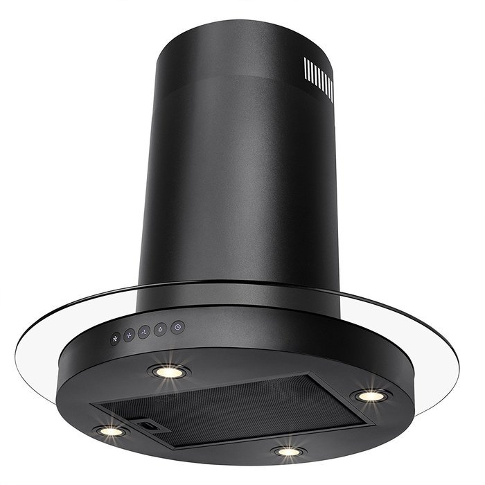 FIREBIRD 30" Island Mount Black Stainless Steel Touch Button Control Powerful Kitchen Vent Range Hood N7