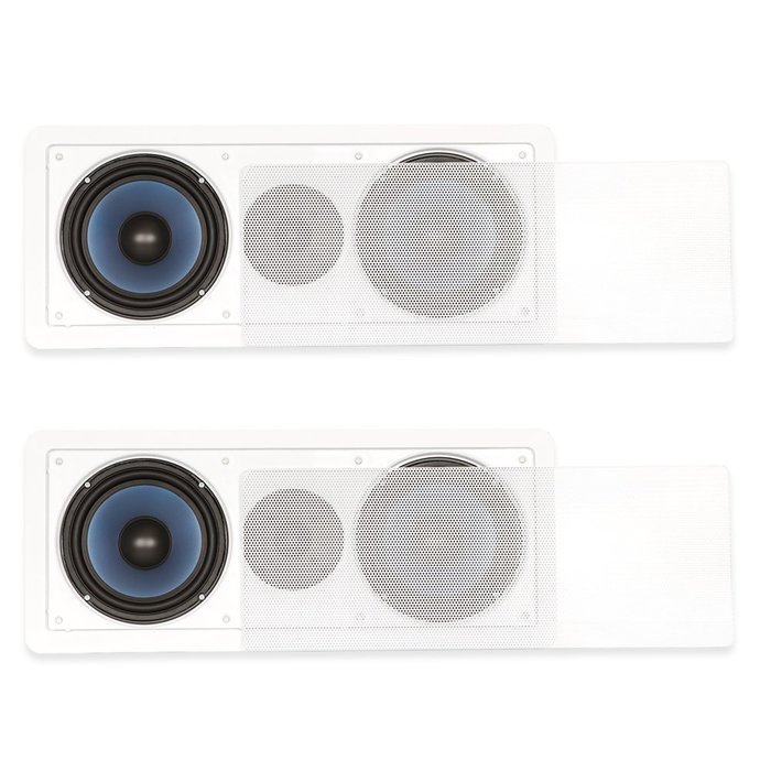 Blue Octave RLCR6 In Wall 6.5" Dual Woofer 3 Way Speakers 560 Watts New 2 Speaker Set RLCR6-2S