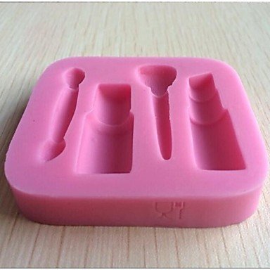 Sher Lipstick Blush Brush Shaped Cake Chocolate Mold N2