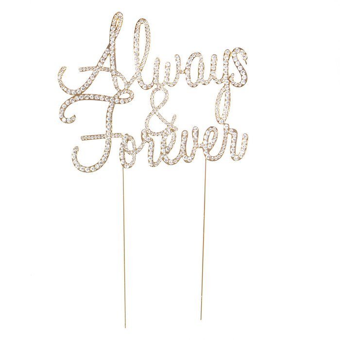 Happily Ever After Wedding Cake Topper, Gold Fairytale Princess Decoration (Happily Ever After - Gold) N38