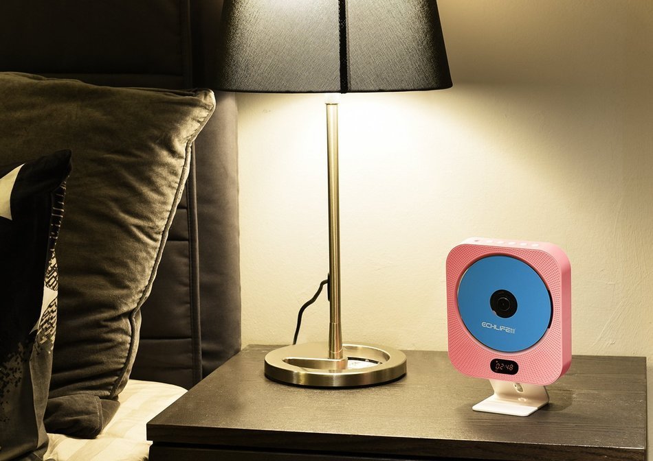 ECHLIFE Latest Wall-mounted Bluetooth Hi-Fi CD Music Player with Remote Control, USB, TF Card, AUX In and Digital... N19