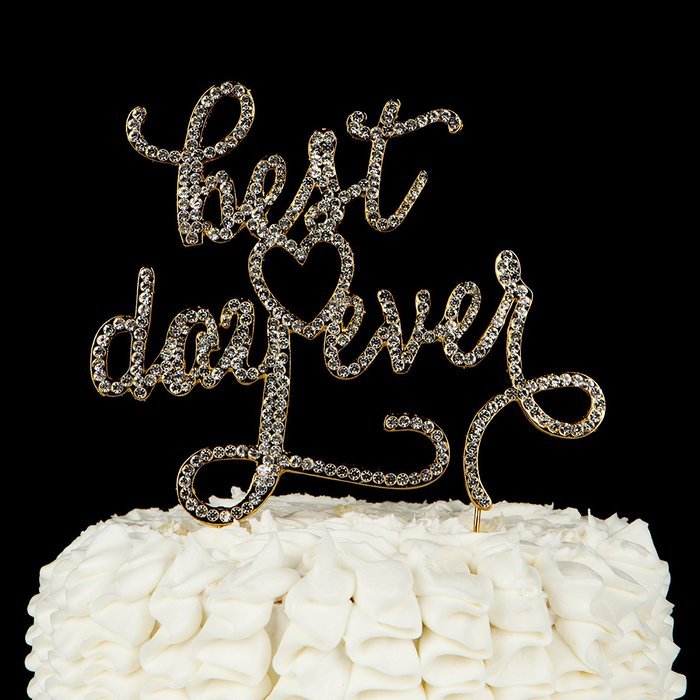 Happily Ever After Wedding Cake Topper, Gold Fairytale Princess Decoration (Happily Ever After - Gold) N43