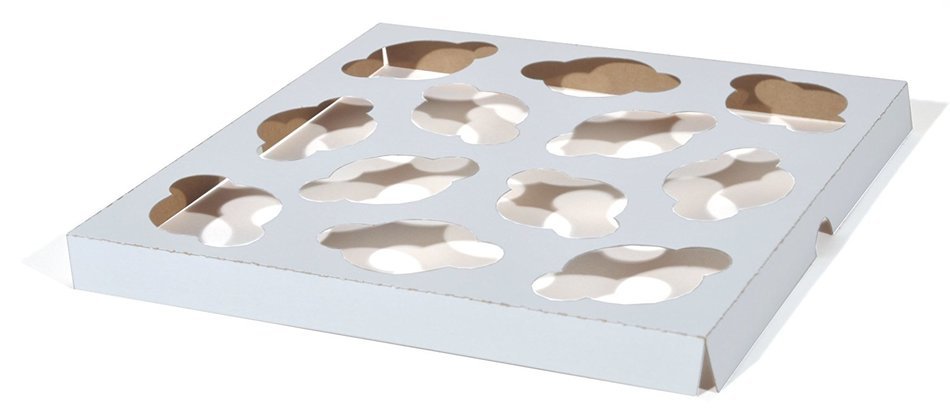 Southern Champion Tray 10018 Clay Coated Kraft Paperboard 12-ct Mini Cupcake Insert, 8-7/8" Length x 8-7/8" Width... N2