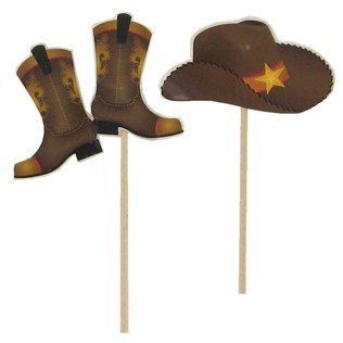 Cowboy Hats & Boots Cupcake Toppers