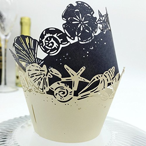 CozyT 50 PACK Roses Cupcake Wrappers Artistic Bake Cake Paper Cups Vine Lace Laser Cut Liner Baking Cup Muffin... N2