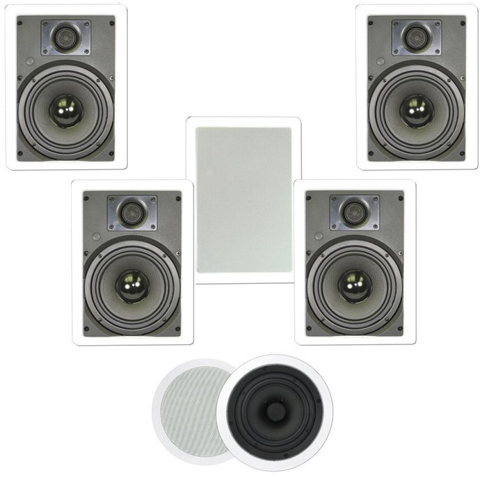 Theater Solutions TS-87 1750 Watt 7CH 8" In-Wall/Ceiling Home Theater Speaker System