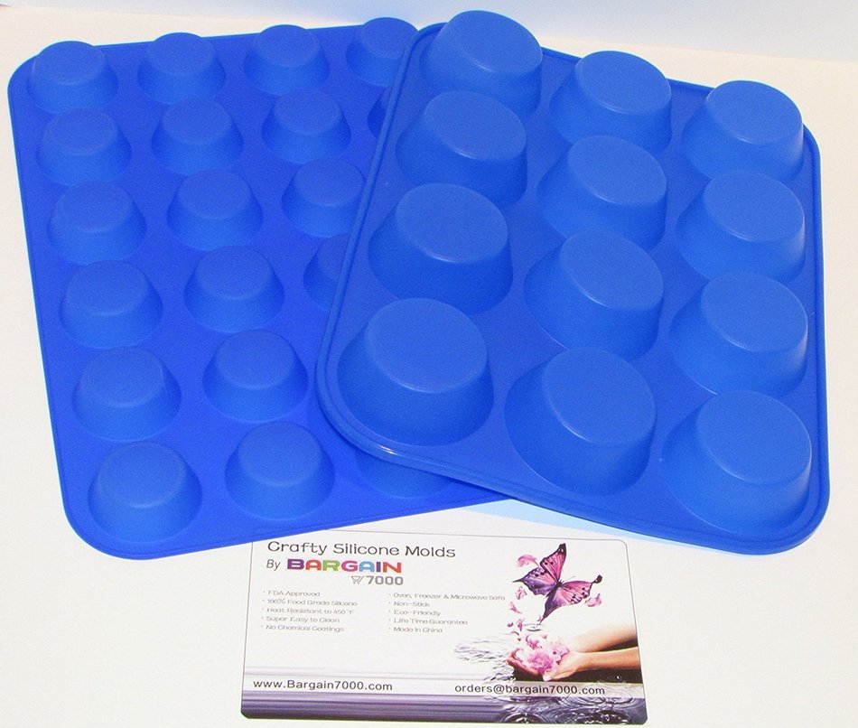 2 Pack Silicone Muffin Pan and Cupcake Maker 12 & 24 Holes Large and Small Cupcake Pan Muffin Maker Silicone Cupcake...