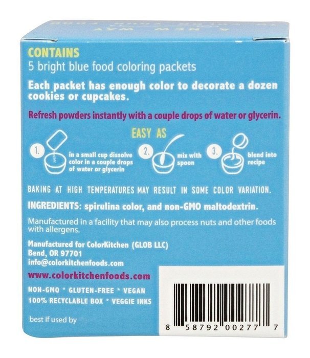 ColorKitchen Food Color Packets - 5 count "Vibrant Color From Nature" (Blue) N4