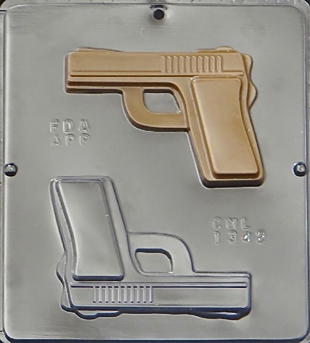 Handgun Semi-Automatic Gun Chocolate Candy Mold 1342
