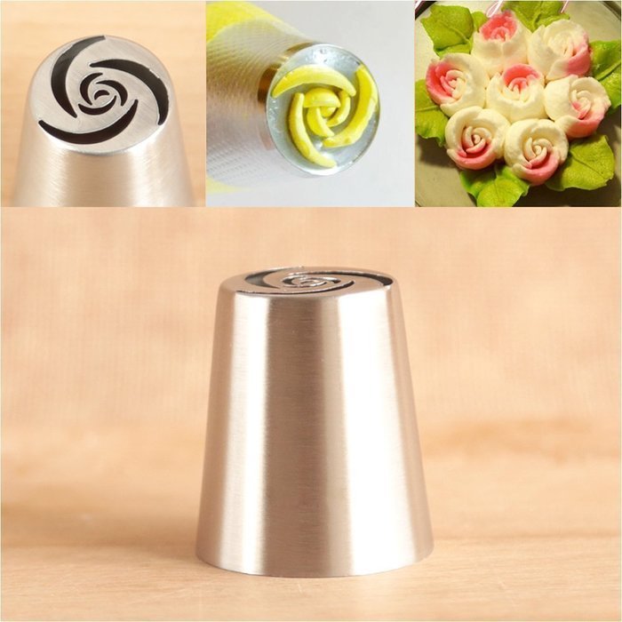 7-Piece Kitchen Stainless Steel Cake Decorating Russian Piping Tips Set N4