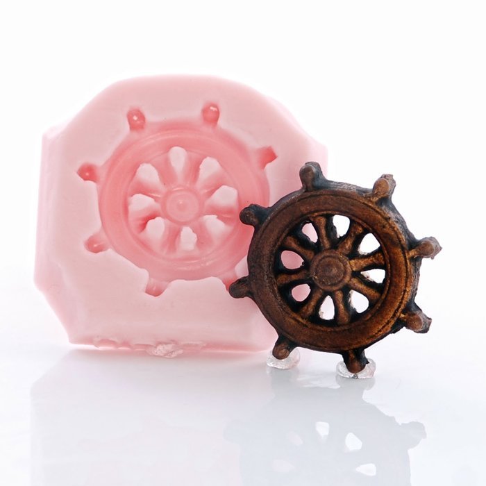 Small Captians Ship Wheel Silicone Mold Food Safe Fondant, Resin, Polymer Clay, Jewelry, Craft Mold N2