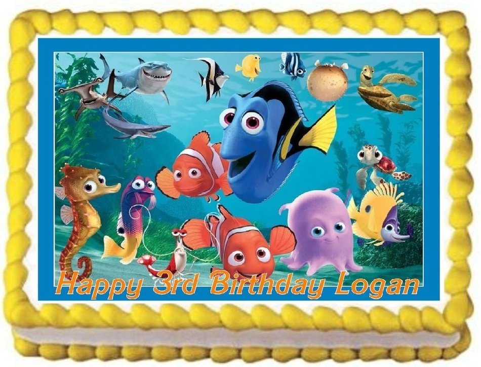Dory and Friends Edible Frosting Sheet Cake Topper - 1/4 Sheet