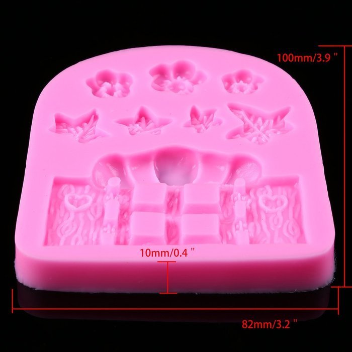 Whosee Style#4 3D Silicone Mold Fondant Cake Chocolate Decor Baking Mold Random Color N4